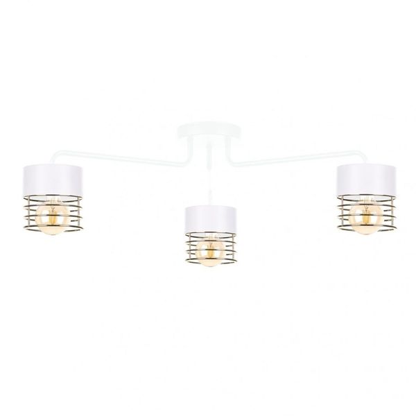 Lampa sufitowa 3xE27 ROYAL WHITE/GOLD zdjęcie 1