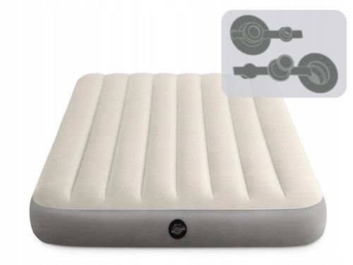 Materac Dmuchany Dwuosobowy Welurowy Łóżko Intex z Pompką MODEL 2024 na Arena.pl