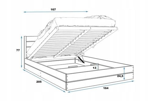 łóżko 160x200 z materacami pojemnikiem stelaż Montana na Arena.pl