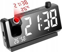 Zegar elektroniczny LED z projektorem cyfrowy budzik timer temperatura data