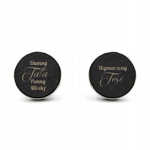 Spinki do mankietów drewniane z grawerem TATA/TEŚĆ na Arena.pl