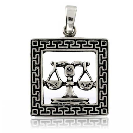 SREBRNY WISIOREK ZNAK ZODIAKU WAGA PRÓBA SREBRA 925 GRAWER GRATIS zdjęcie 1