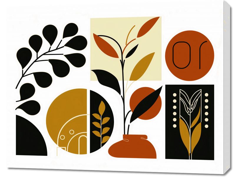 Obraz 90x70cm Kolaż Botaniczny zdjęcie 1