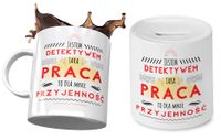 Dla Detektywa Zestaw Kubek + Skarbonka Na Prezent Z Nadrukiem Ze Zdjęciem