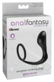 pipedream anal fantasy - pierścień elastyczny z modułem punktu p, czarny