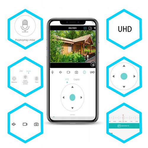 Zewnętrzna Kamera WIFI Obrotowa 1080p POLSKA APLIKACJA ŚLEDZENIE FULL HD SD na Arena.pl