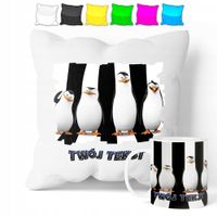 ZESTAW: KUBEK + POSZEWKA - PINGWINY - PREZENT WIELE WZORÓW + IMIĘ