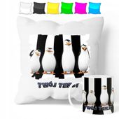 ZESTAW: KUBEK + POSZEWKA - PINGWINY - PREZENT WIELE WZORÓW + IMIĘ