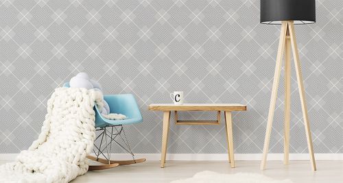 Tapeta Stylowa Szara Krata na Arena.pl