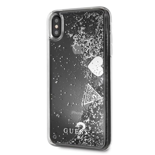 Guess Liquid Glitter Hearts - Etui iPhone Xs Max (Silver) na Arena.pl