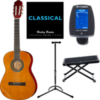 Gitara klasyczna Startone CG-851 3/4 Statyw Struny Podnóżek Tuner ZESTAW