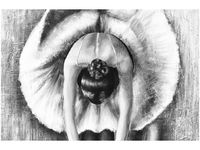 100 70CM OBRAZ PŁÓTNO BALETNICA CZERNI BIELI PŁÓTNO RAMA