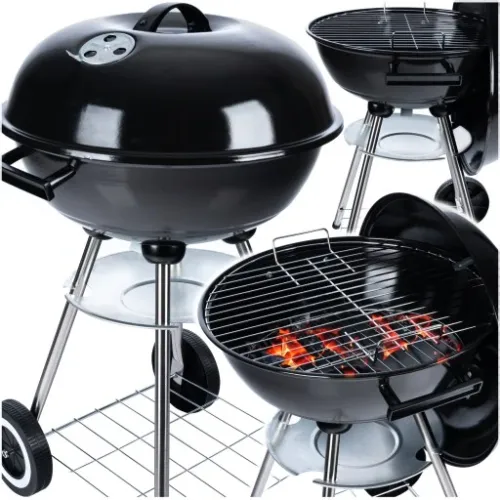 Grill BBQ KETTLE Ogrodowy węglowy na brykiet Zamykany POKRYWA półka na Arena.pl