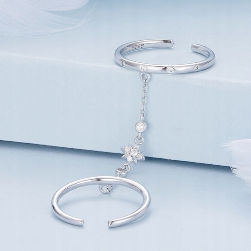 Pierścionek Srebrny Regulowany Podwójny Srebro 925 na Arena.pl