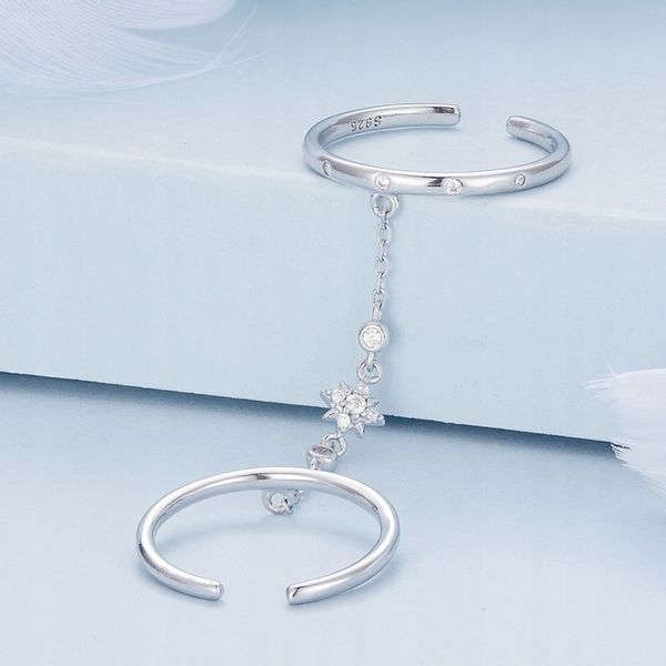 Pierścionek Srebrny Regulowany Podwójny Srebro 925 zdjęcie 5