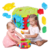 Kostka Edukacyjna Z Kształtami Kolorowa Zabawka 23Cm Puzzle Klocki Technok