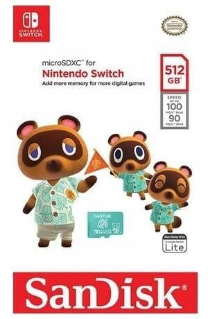 Karta microSD Sandisk 512GB microSDXC 100MB/s A1 V30 Nintendo Switch na Arena.pl