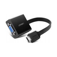 Adapter przejściówka HDMI - VGA micro USB AUX audio 3.5 mm mini jack czarny