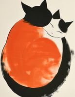 Plakat 50x65cm Yin i Yang Kotów