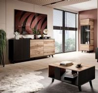 Komoda RANDOM KM-1 dąb/czarna