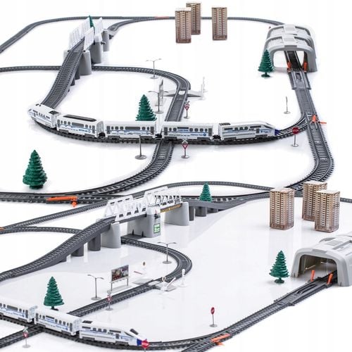 KOLEJKA ELEKTRYCZNA XXL Pociąg na baterie Most Tunele Zestaw TORY 9 metrów na Arena.pl