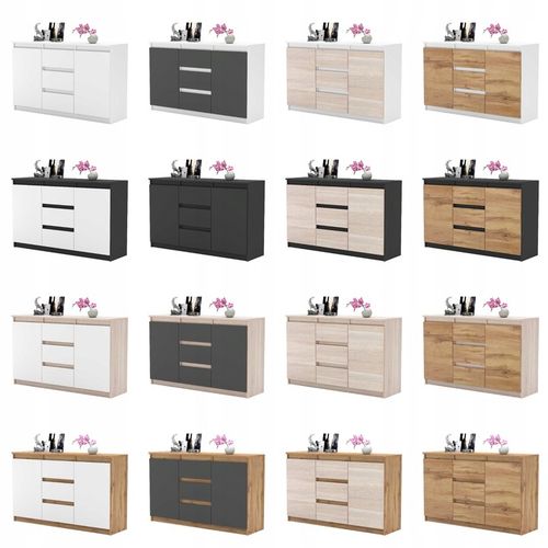 Komoda WOTAN BIALA z szufladami Duza Szafka AGA 120cm do Sypialni na Arena.pl