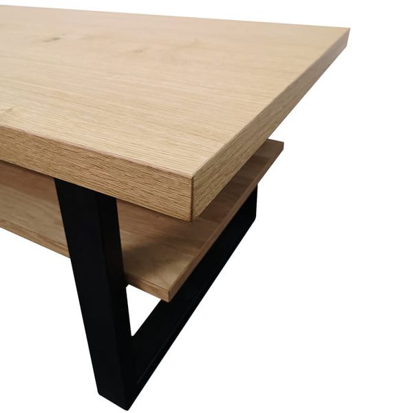 Ława dębowa z półką Como zdjęcie 3