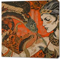Obraz 100x100cm Rozmowa z Wężem