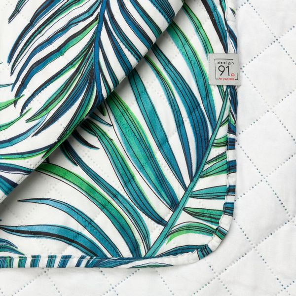 Narzuta dekoracyjna PALMS 170x210 biała w palmowe liście zdjęcie 7