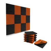 PIANKA MATA GĄBKA AKUSTYCZNA 3 m2 - Wygłuszanie - Szachownica MIX Pomarańcz