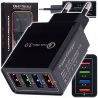 Ładowarka sieciowa quick charge usb 3100 ma 5 v czarna KD1239