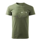 Koszulka z samochodem UAZ 469 452 auto PRL 4x4 męska khaki REGULAR M