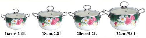 Garnki Emaliowane EDENBERG ROSE 8 ele [EB-1835-C] na Arena.pl