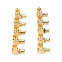 10 SZT. PRZEJŚCIÓWKA ADAPTER KĄTOWY KĄTOWY WTYK GNIAZDO RCA METAL
