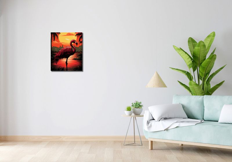 Obraz 40x50cm Flaming nad Wodą zdjęcie 2