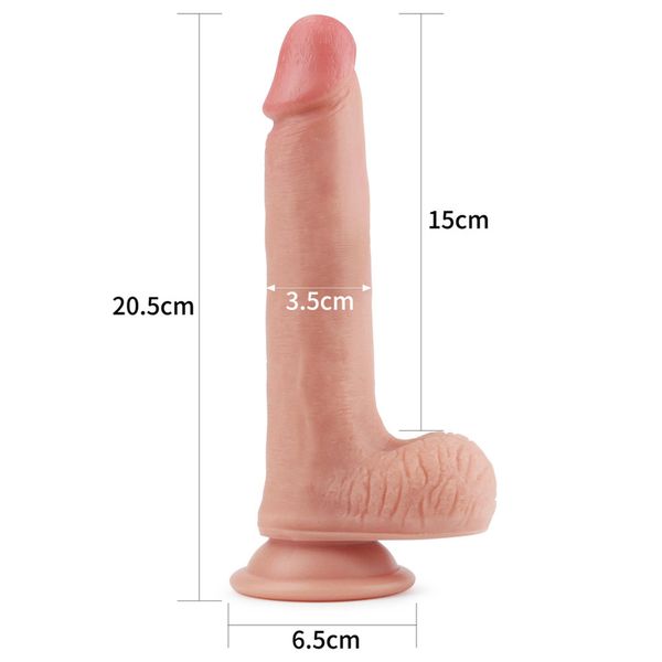 8'' Dual Layered Platinum Silicone Cock zdjęcie 3