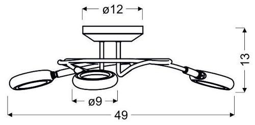 Aurelion plafon 3x4W LED chrom 3000K na Arena.pl