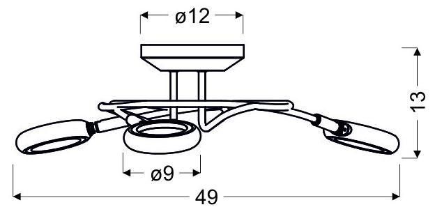 Aurelion plafon 3x4W LED chrom 3000K zdjęcie 3