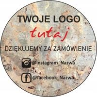 naklejki DZIĘKUJEMY ZA ZAMÓWIENIE z LOGO 50szt