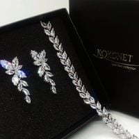 Komplet ślubny FLORES silver + ROSANA silver