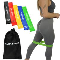 ZESTAW GUMY DO ĆWICZEŃ MINI BAND 5 SZT OPOROWE HIP WOREK - KURA SPORT