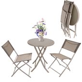 zestaw mebli na balkon ogród taras meble składane komplet stół 2 krzesła