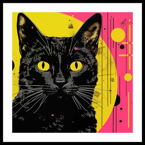 Plakat 60x60cm Neonowy Kocur na Arena.pl