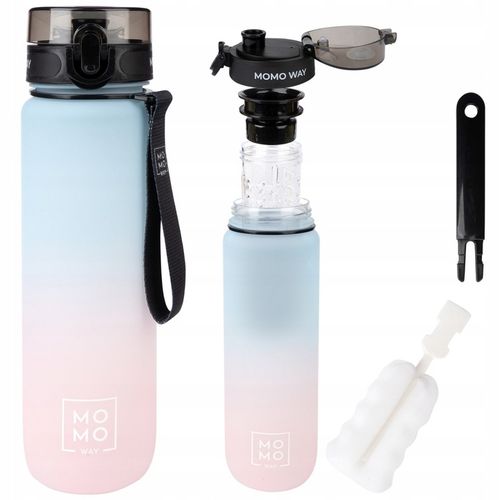 Duża BUTELKA na wodę MOMO WAY szczelny BIDON z miarką BPA free tritan 1l na Arena.pl