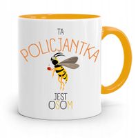 Kubek Żólty Dla Policjanta Policjantki Jest Osom Z Nadrukiem Ze Zdjęciem