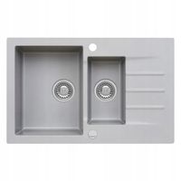 Zlewozmywak granitowy 1,5-komorowy z ociekaczem WESTA 120 Szary 59