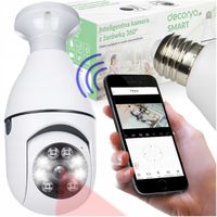 KAMERA OBROTOWA 360 IP WIFI FULL HD ZOOM GWINT E27 ŻARÓWKA LED TRYB NOCNY