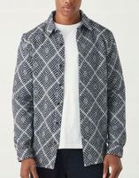 KOSZULA TEKSTUROWANA ŻAKARDOWA KLASYCZNA DŁUGI RĘKAW LUŹNA BOOHOO L