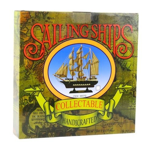 STATEK MODEL KOLEKCJONERSKI  ŻAGLOWIEC BIAŁO-NIEBIESKI na Arena.pl