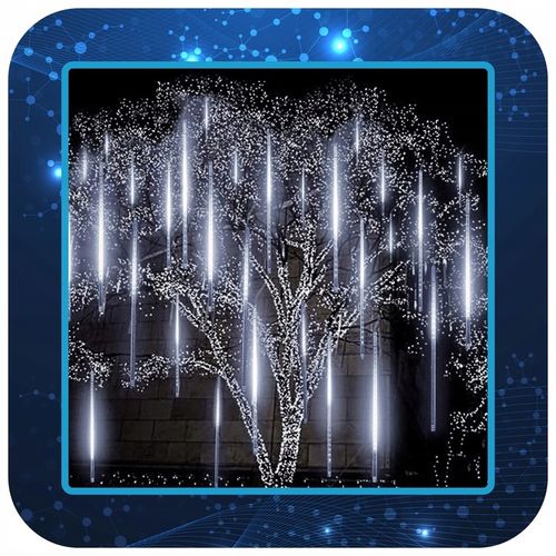 METEORY 50 CM LAMPKI PADAJĄCY ŚNIEG OŚWIETLENIE ŚWIĄTECZNE IP44 360 LED 6M na Arena.pl